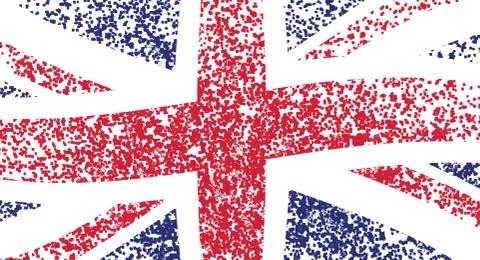Uk flag, wavy Stock Illustration