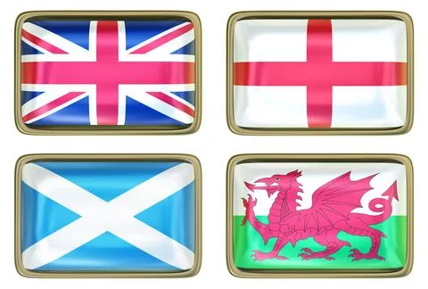 UK Flags Badges Stock Illustration