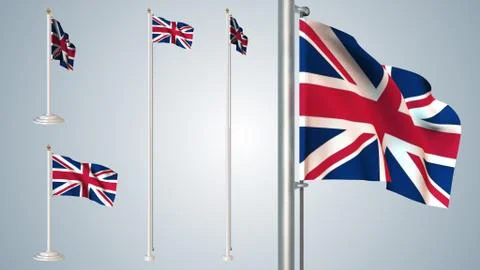 UK flags pack  5 styles in 1 Stock Illustration