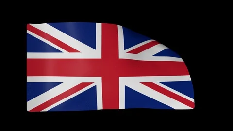 UK Full Flag plus Alpha Channel Video stock 87268325