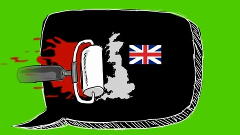 UK - Hand-Drawn Animation - speech bubble black Stock Footage 97998764