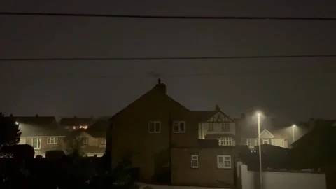 UK: Heavy Rain and Thunder Batter Herne Bay Overnight Stockbeeldmateriaal 344287247