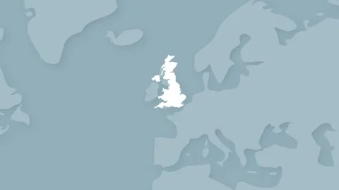 UK Highlighted on Global Map Animation, England Geographic Zoom Effect Stock Footage 339121150