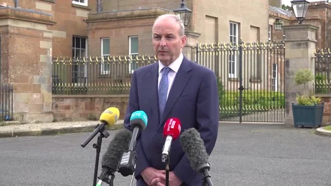 UK: Irish deputy premier "positive and optimistic" about future relations wi... Stock Footage 280452053