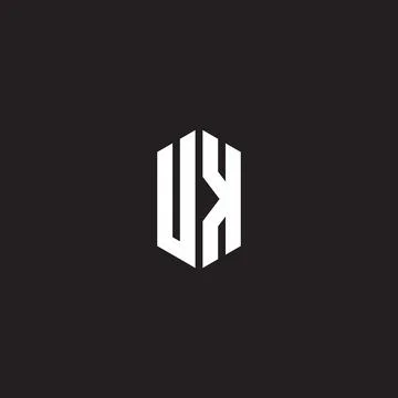 UK Logo monogram with hexagon shape style design template Stock Illustration
