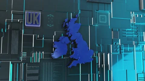 UK Map 02 Video stock 197810280