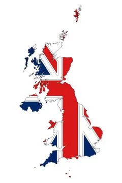 UK map with flag vector illustration - United kingdom map flag 스톡 일러스트