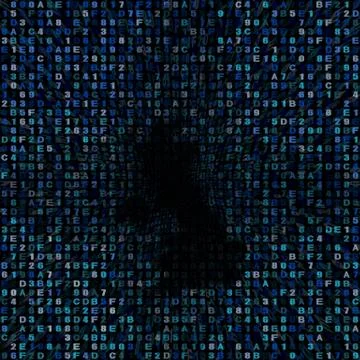 UK map on hex code illustration Stock Illustration