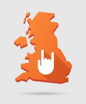 Uk map icon with a hand Illustrazione stock