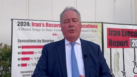 UK MP, Bob Blackman comments on Iran Video stock 309789978