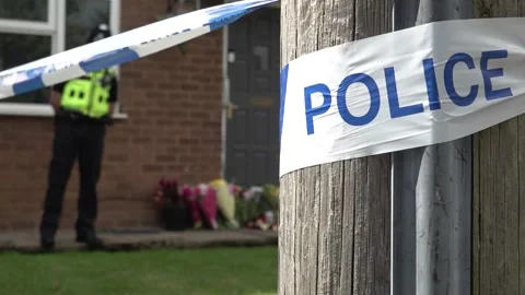 UK: Murder probe launched after boy, 13, stabbed to death at house in Oldbur... Stock Footage 283136704