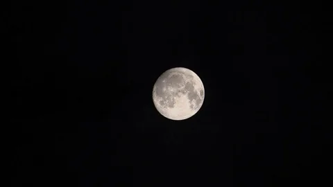 UK November 2017 - Dark clouds passing by a full moon Stock Footage