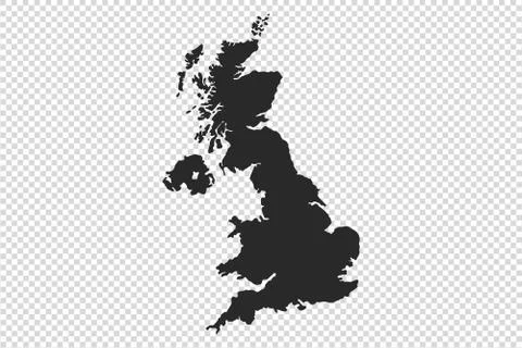 UK or England map with gray tone on  png or transparent  background,illustrat Stock Illustration