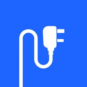 Uk plug with cord, vector icon Stock Illustration