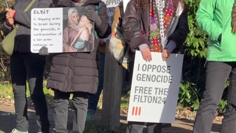 UK: Protest held outside Woolwich Crown Court in support of Filton 24 d... Stock Footage 321305917