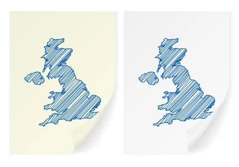 UK scribble map Illustrazione stock