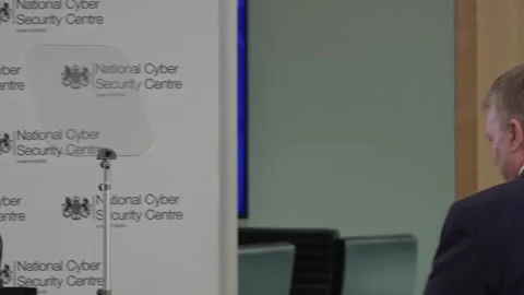 UK: Security chief warns of cyber risk facing UK in first major speech Stock Footage 294353798