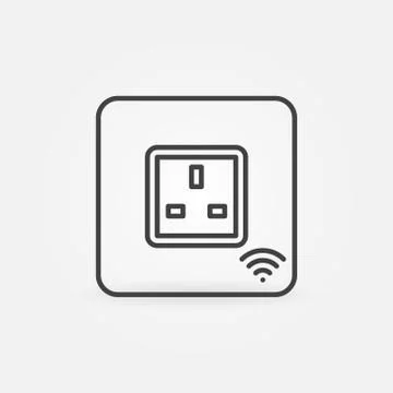 UK Smart Socket vector concept icon in thin line style Stockillustratie