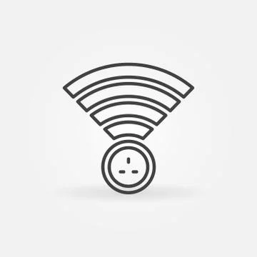 UK Smart Socket vector concept outline icon or logo Stock Illustration