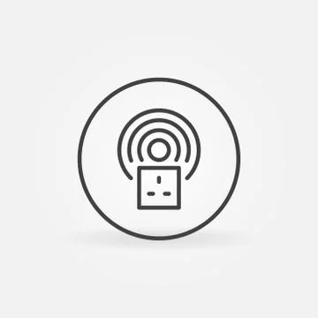 UK Smart Socket vector round concept icon in outline style 스톡 일러스트
