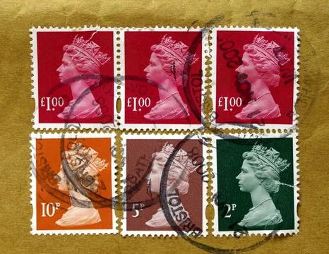 UK stamps Stock Photos