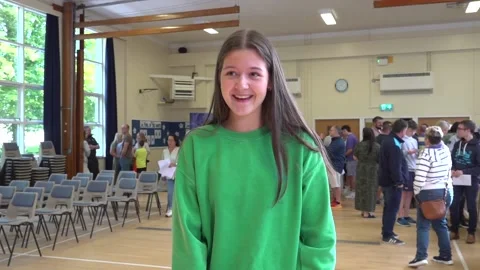 UK: Students at Dromore High School react to their GCSE results Stock Footage 282480729