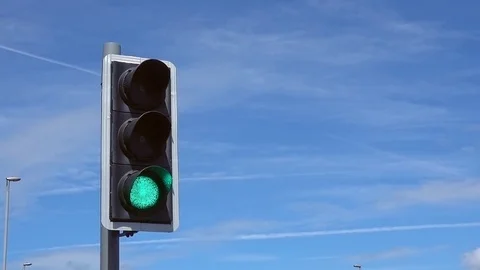 UK Traffic Lights Stock Footage 77575852