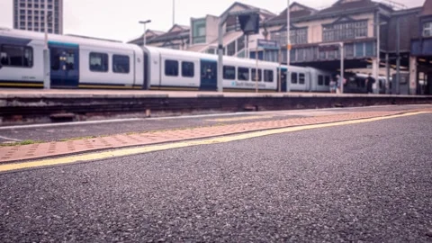 UK train station timelapse Stock Footage 337866209