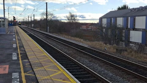 UK Trains watched from the platform. Stock Footage 233826690