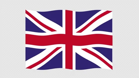 UK Union Jack Flag Animation with Alpha Channel Stock Footage 168340358