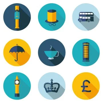 UK,icons in vector format Stock Illustration