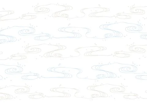 Ukiyo-e touch image of the whirling tides illustration. Stock Illustration