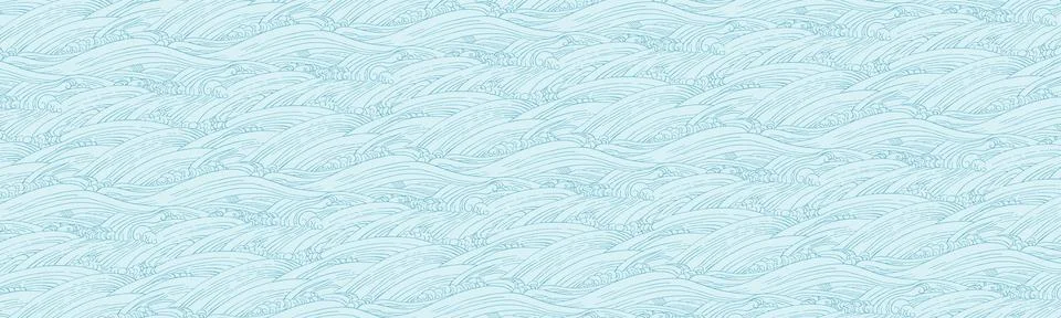 Ukiyo-e touch rough sea image illustration.seamless pattern. Stockillustratie