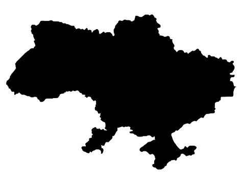 UKRAIN MAP SILHOUETTE VECTOR ART Stock Illustration