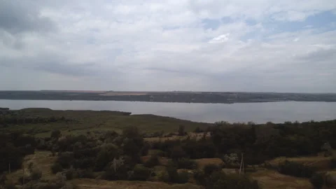 Украина Aerial Shot Ukraine озеро lake Stock Footage