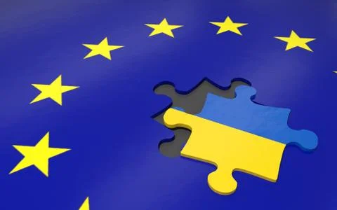 Ukraina and EU Stock Illustration