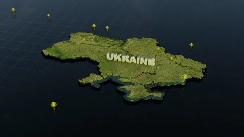 Ukraine 3D Map With Animation Stock Footage 311335411