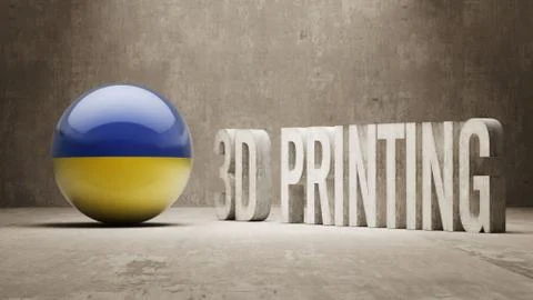 Ukraine.  3d Printing Concept Stock Illustration
