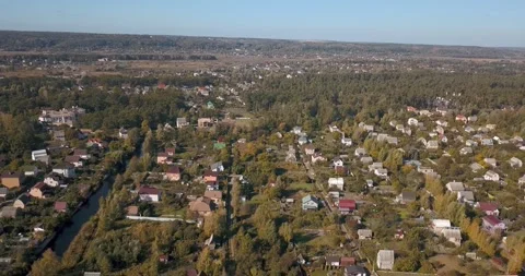 Ukraine from above: large-scale private residential development Stock Footage 345370661