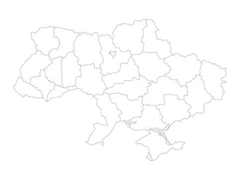 Ukraine - administrative map of oblasts Stock Illustration