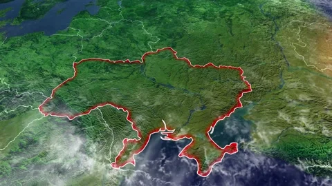 Ukraine and borders maps Stock Footage 170478969