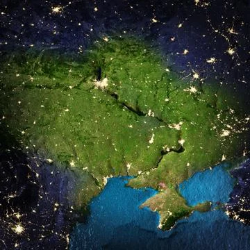 Ukraine and Crimea 3d rendering Stock Illustration
