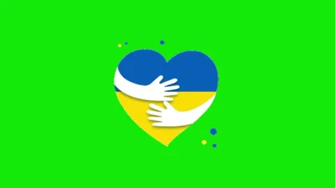 Ukraine animation on green screen Vidéo 328554493