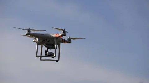 Ukraine  April 26 2017. The launch of the quadrocopter in the park in the summer Stock Footage 75040598
