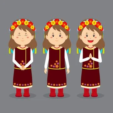 Ukraine Character with Various Expression Stock Illustration