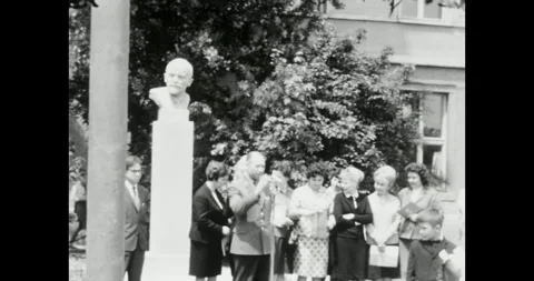 Ukraine - circa 1970s: Authentic 8mm film footage of a Soviet school ceremony Stock Footage 339653502