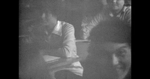 Ukraine - circa 1970s: Soviet student life, vintage 16mm documentary film Video stock 333586564