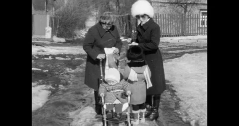 Ukraine - circa 1980s: Three Generations of Women Walking Together Stock-Footage 322590064