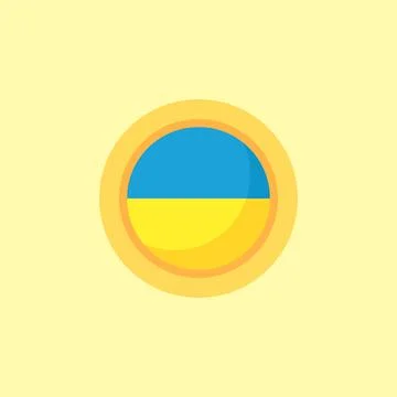 Ukraine - Circular Flag Stock Illustration