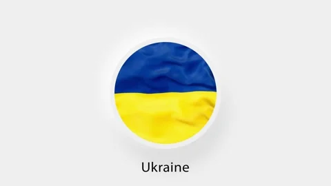 Ukraine Circular Flag Loop. Animated national flag of Ukraine. Realistic Ukraine Stock Footage 164267406